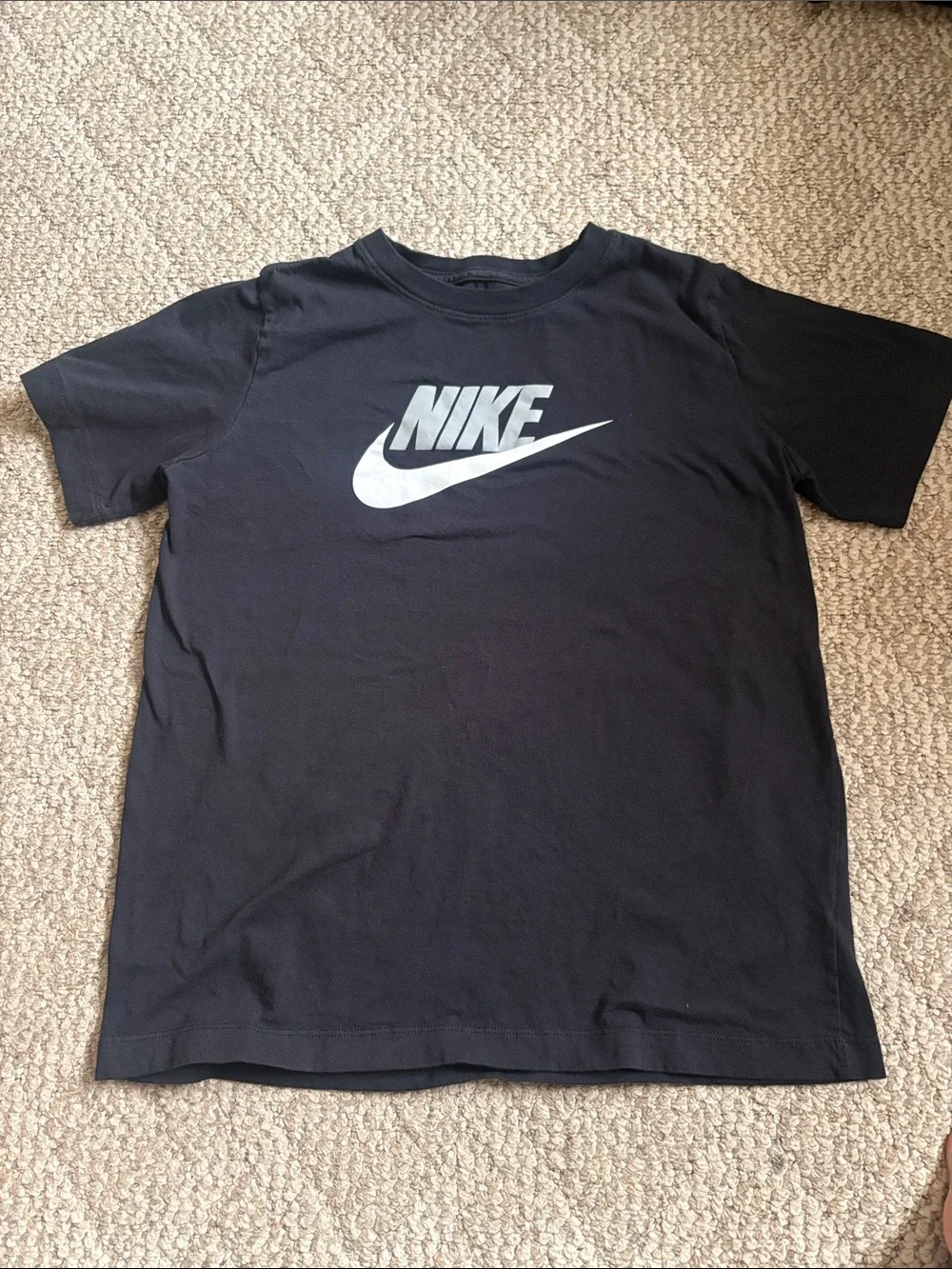 Nike Black T-Shirt with White Swoosh Logo